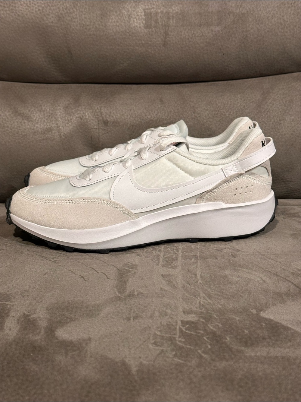 Nike Waffle Debut Women's Shoes (White/Black/Orange/White) Size 11